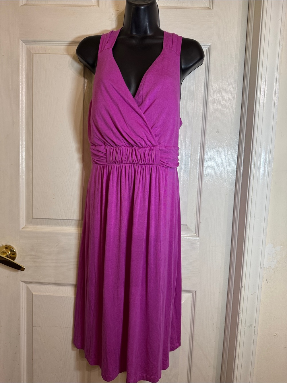 Soma Wknd Fuchsia Sleeveless Bra Dress Cross-back  Surplice Neckline Sx Medium